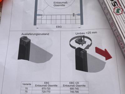 Nueva cabina de ducha, puerta batiente de cristal