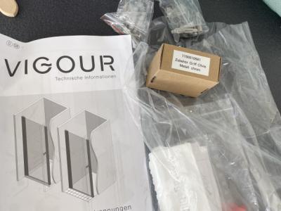 Nueva cabina de ducha, puerta batiente de cristal