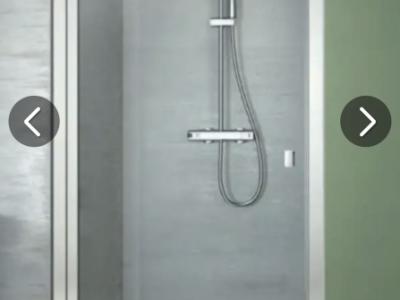 Nueva cabina de ducha, puerta batiente de cristal