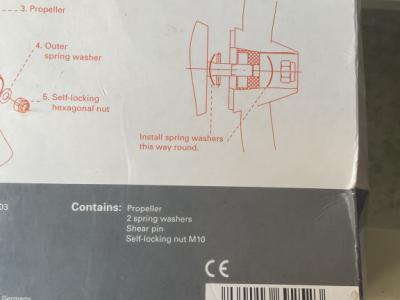 nueva hélice de repuesto Torqeedo v9/p790