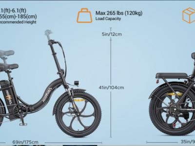 Neues Hillmiles  E-Bike Klapprad 20 Zoll Fatbike mit 36V 13 AH Akku 250W 7 Gang  NEU