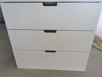 Cómoda NORDLI vertical, 3 cajones, blanca