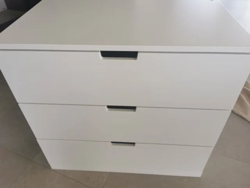 Cómoda NORDLI vertical, 3 cajones, blanca