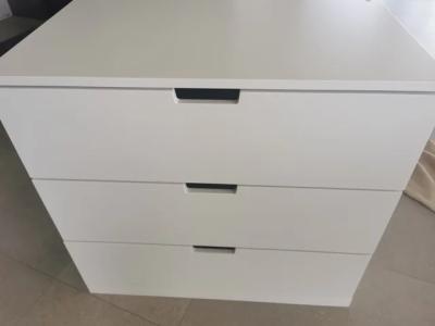 Cómoda NORDLI vertical, 3 cajones, blanca