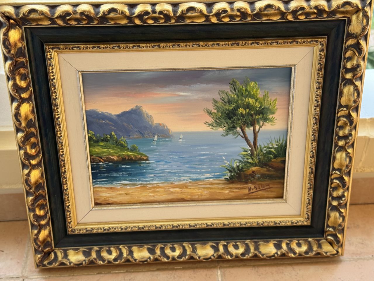 Cuadro al óleo, aprox. 45 x 53 cm