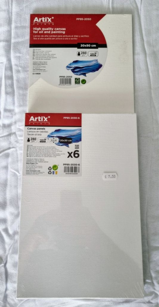 Öl- und Acrylic-Leinwände 6x 20x30cm, 1x 20x50cm