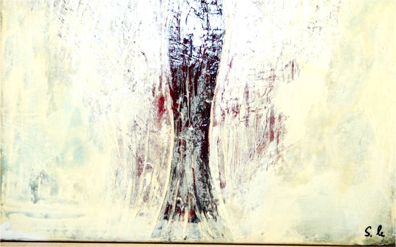 Óleo "Ángel de la guarda", firmado