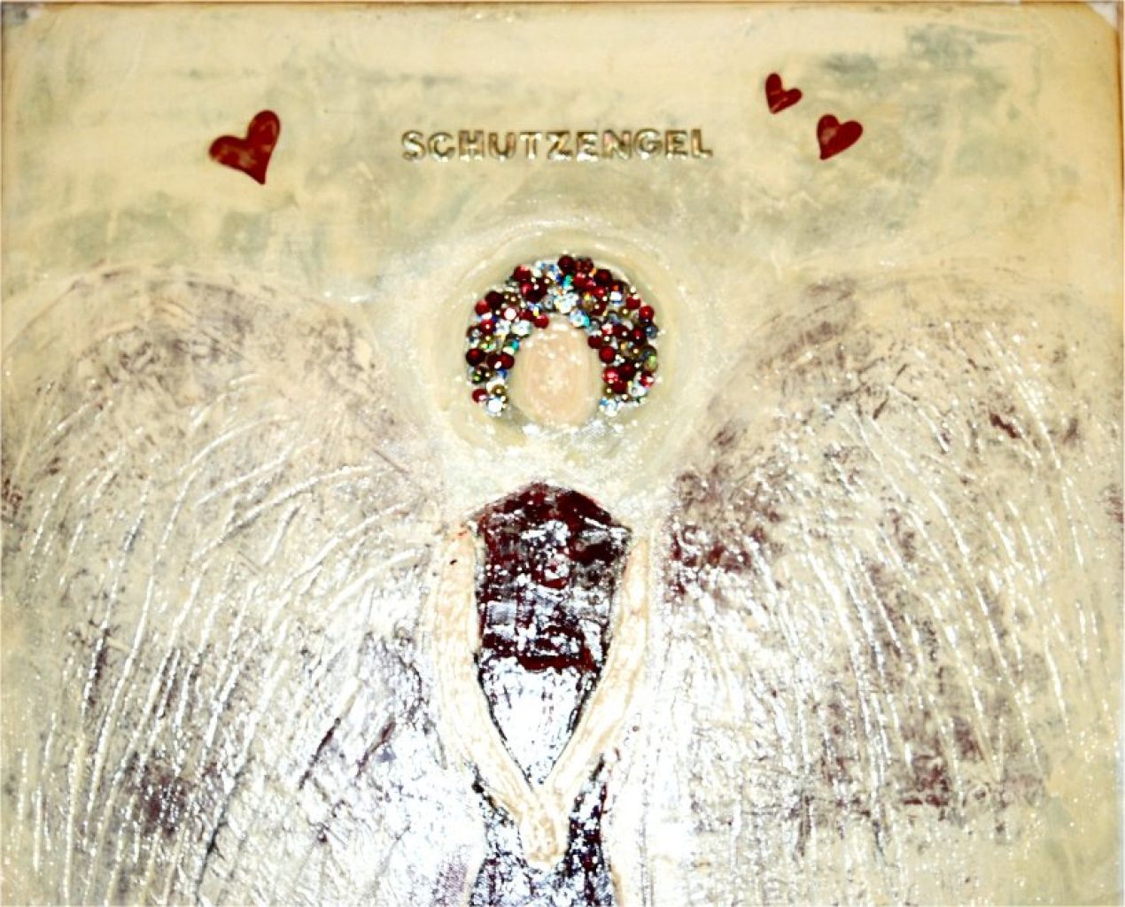 Óleo "Ángel de la guarda", firmado
