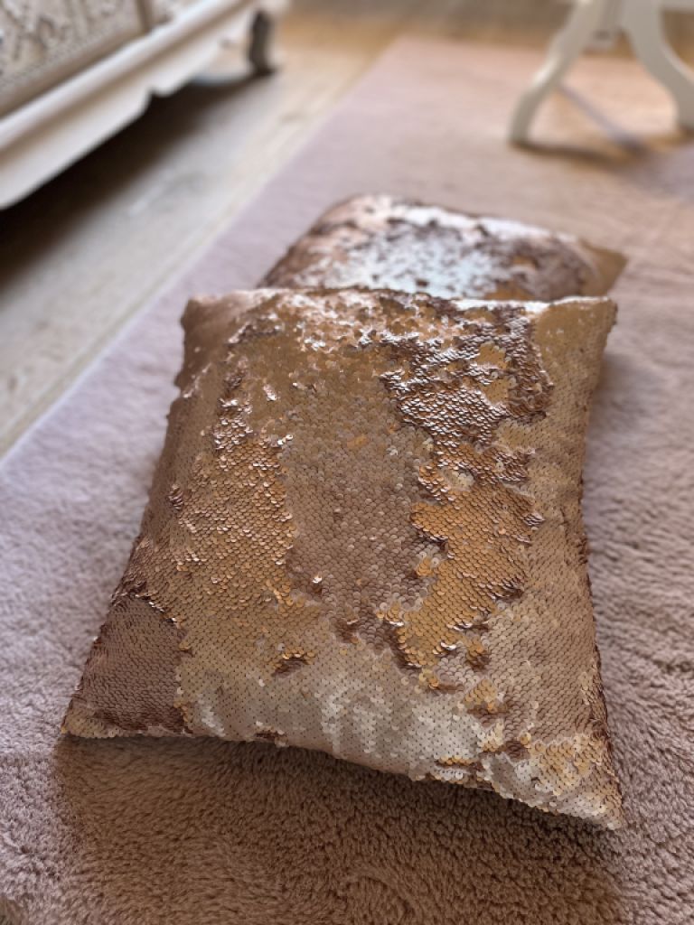 Cojines de lentejuelas 2 unidades en rosa antiguo