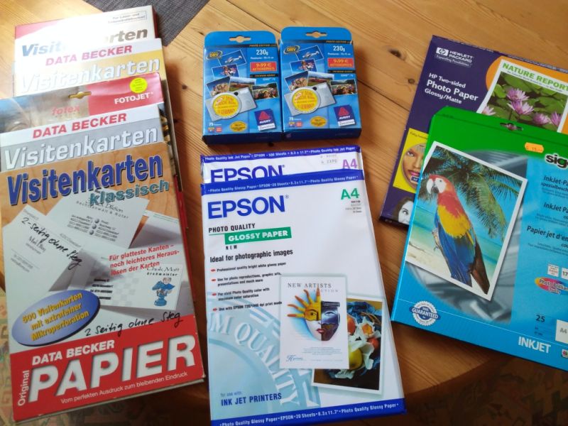 Papel para imprimir imágenes y tarjetas de visita