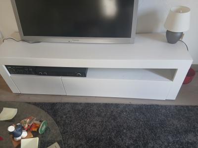 Phono cabinet white high-gloss