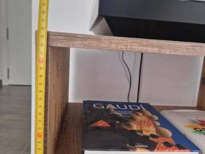 Record player furniture with “hairpin” legs + vinyl storage (Etsy-style)