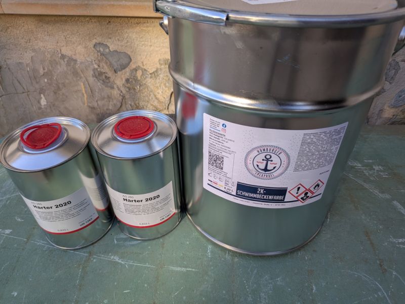 Poolfarbe / Schwimmbeckenfarbe blau RAL 5012 - 2K