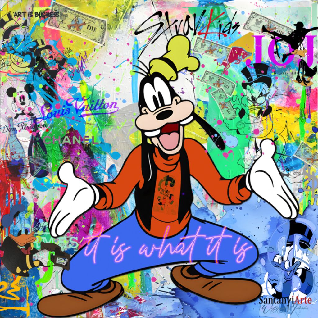 Arte pop con fuente de neón