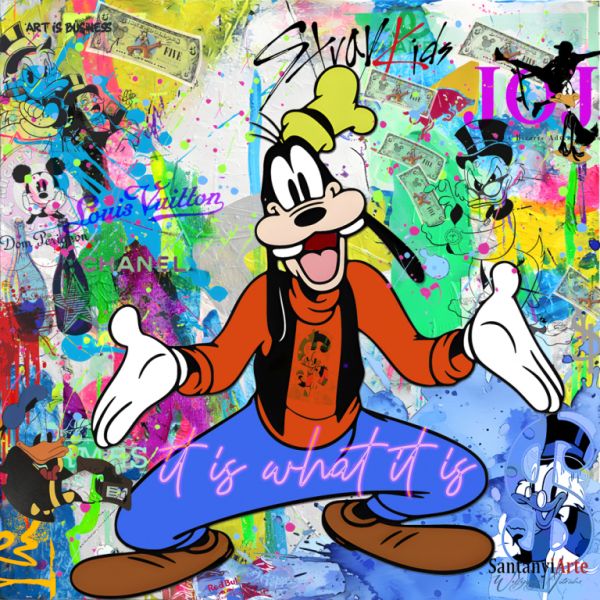 Pop Art Kunst mit Neon-Schrift