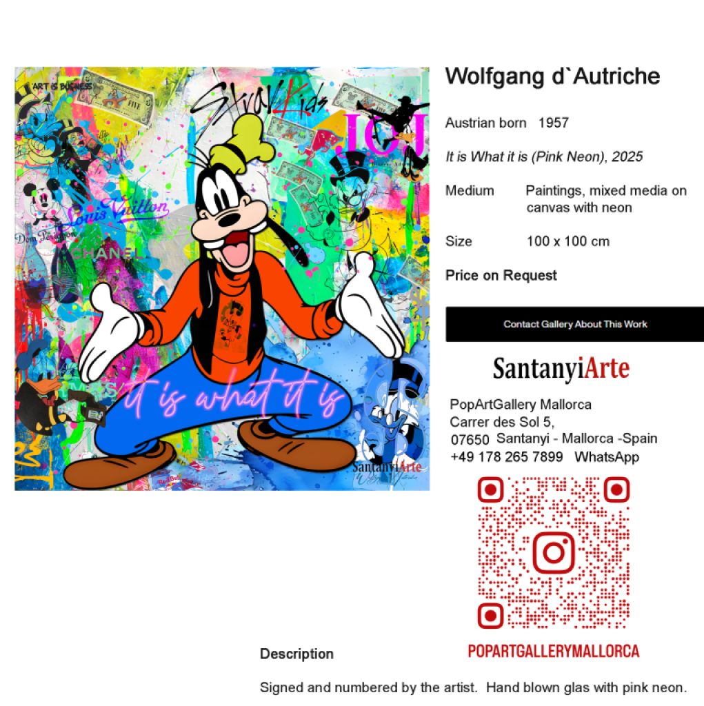 Pop Art Kunst mit Neon-Schrift