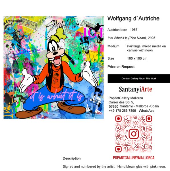 Pop Art Kunst mit Neon-Schrift