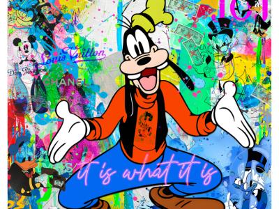 Pop Art  with neon lettering