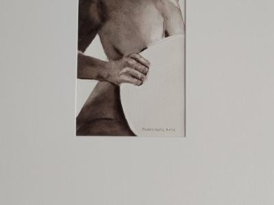 Retrato de mujer con paspartout y marco con crista