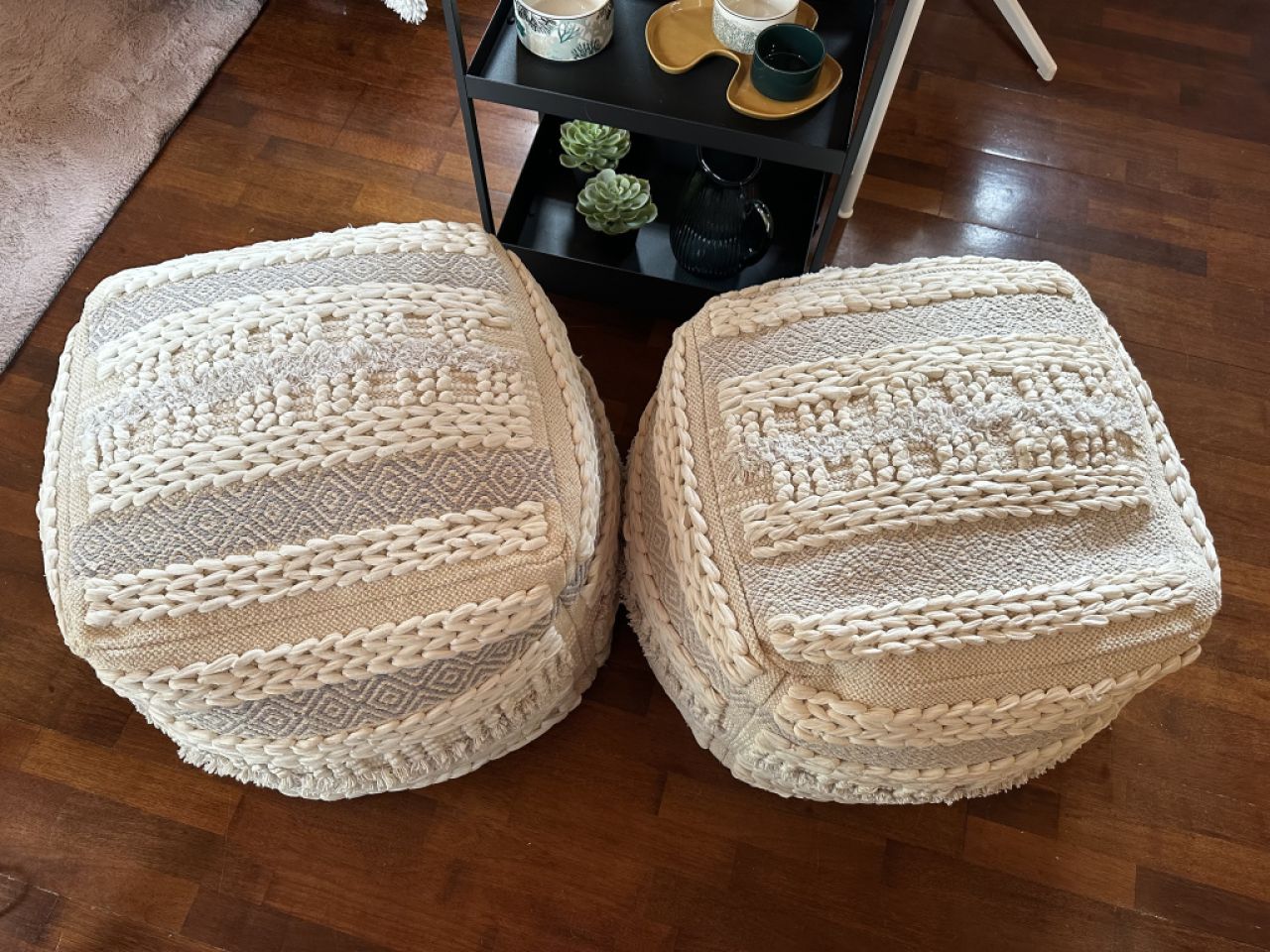 Puff Poufs Cojines para sentarse 2 unidades nuevos
