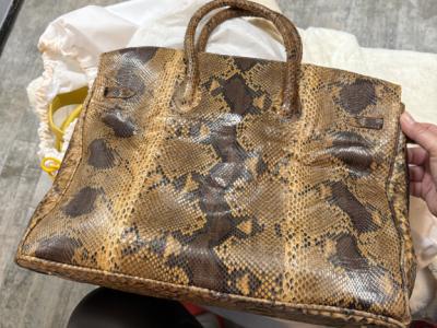 Python bag used only once in Birkin style