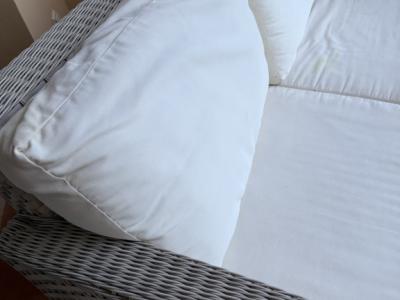 Sofá de ratán para exterior — sofá en buen estado, 2 plazas