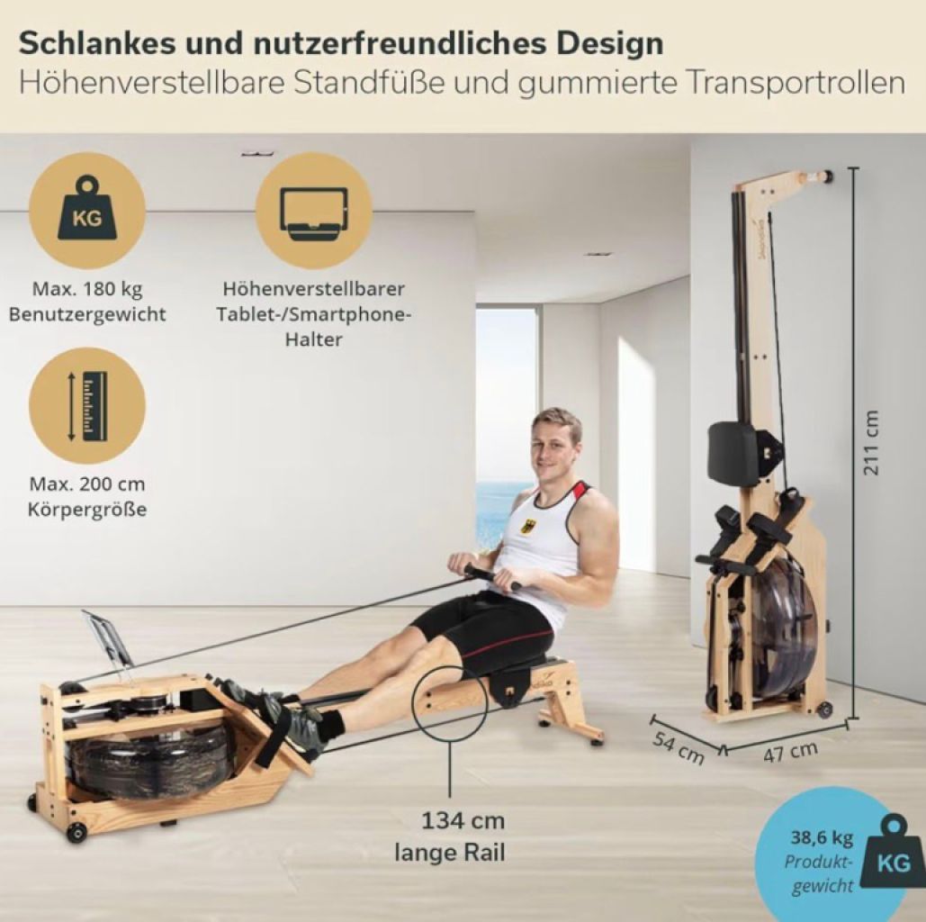 Rudergerät Wasser aus Holz