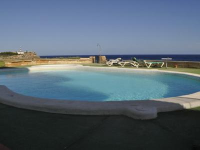 SEASON from SEPT 26 : Ground floor apartment with fireplace, pool and sea view in Porto Colom -- AP 