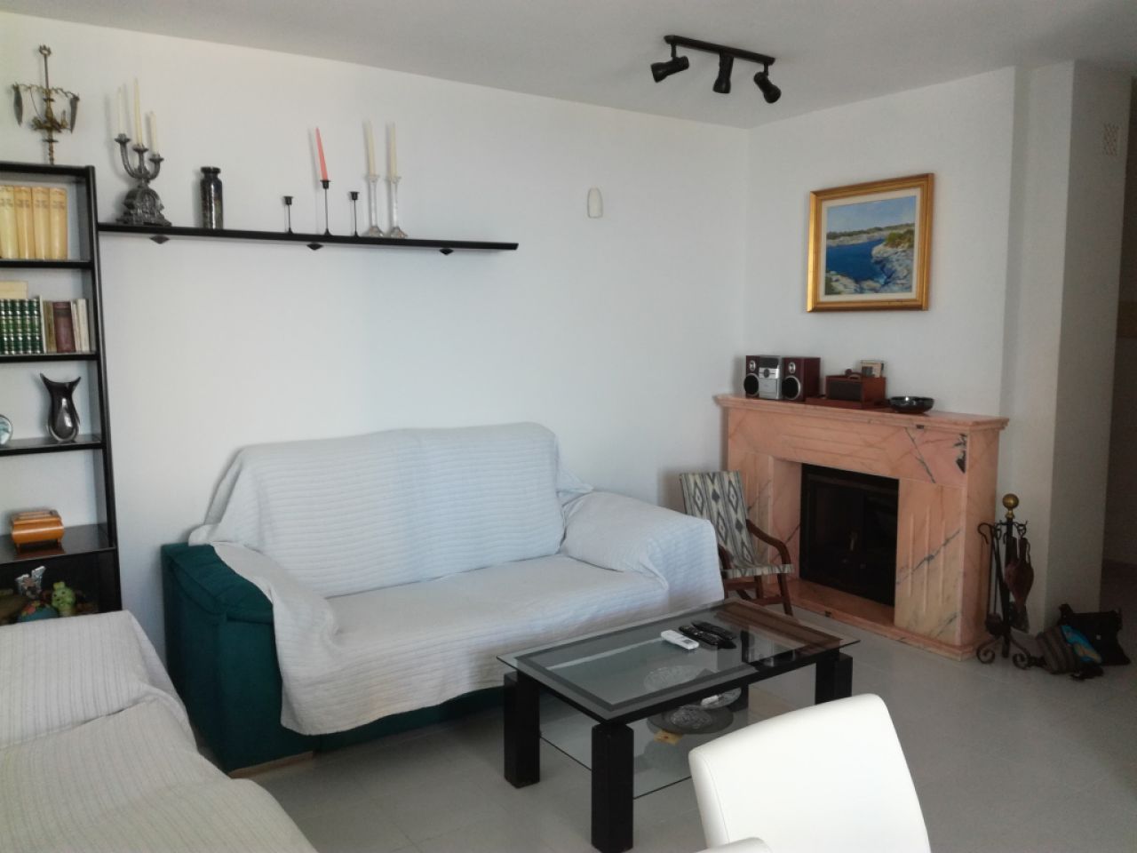 SEASON from SEPT 26 : Ground floor apartment with fireplace, pool and sea view in Porto Colom -- AP 