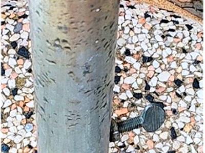 Schirmständer für Sonnenschirm rund aus Beton und Edelstahlrohr