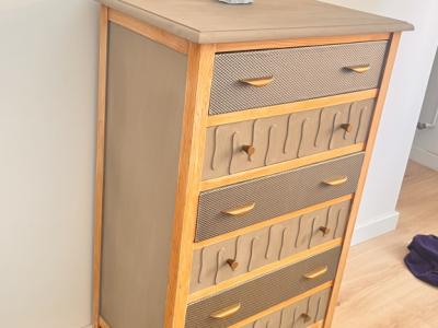 Schubladenschrank - Kommode 6 Schubladen Kunstleder bezogen