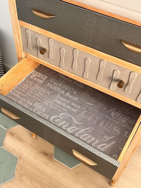 Schubladenschrank - Kommode 6 Schubladen Kunstleder bezogen