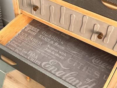 Schubladenschrank - Kommode 6 Schubladen Kunstleder bezogen