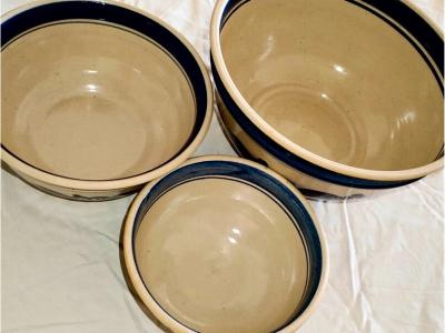 Schüssel-Set 3 Schüsseln. Keramik, handgetöpfert, handbemalt