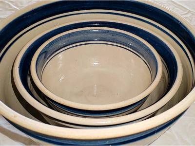 Schüssel-Set 3 Schüsseln. Keramik, handgetöpfert, handbemalt