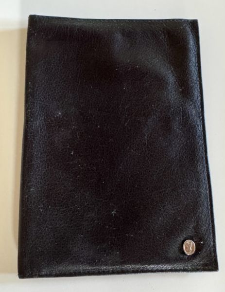 Cartera de cuero negra / cartera para documentos o identificaciones