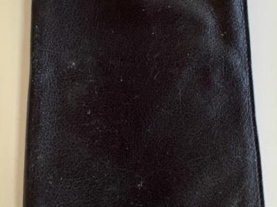 Cartera de cuero negra / cartera para documentos o identificaciones