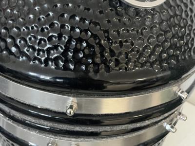 Black Ceramic Kamado 2-in-1 Smoker with Charcoal Grill 56 cm