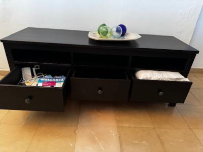 Sideboard TV cabinet 149x57x59 cm dark brown/black