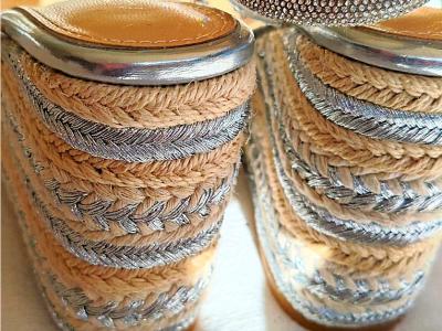 silberne Keilsandalette von Altrimenti mit Strassriemen, Gr. 38