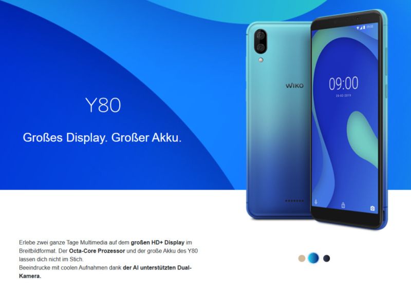 Teléfono móvil WIKO Y80 con 4G Dualsim