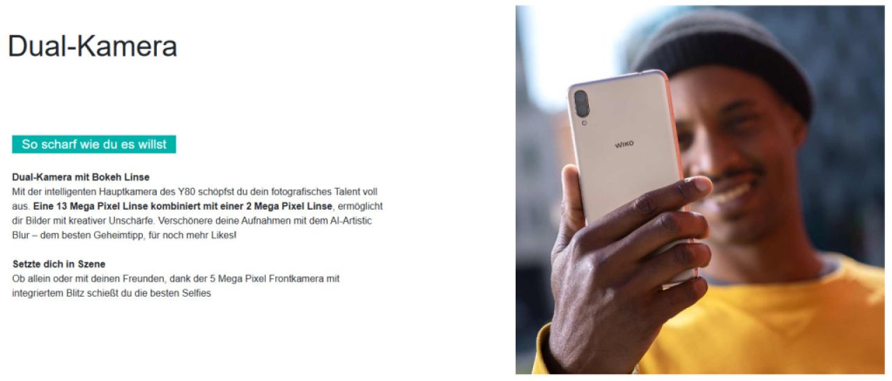 Teléfono móvil WIKO Y80 con 4G Dualsim