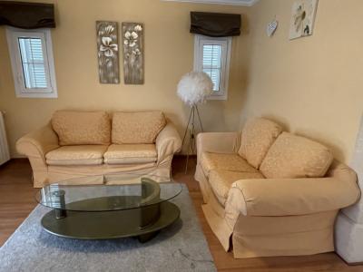 Sofa 2 pieces yellow 1.85 / 2.10 m