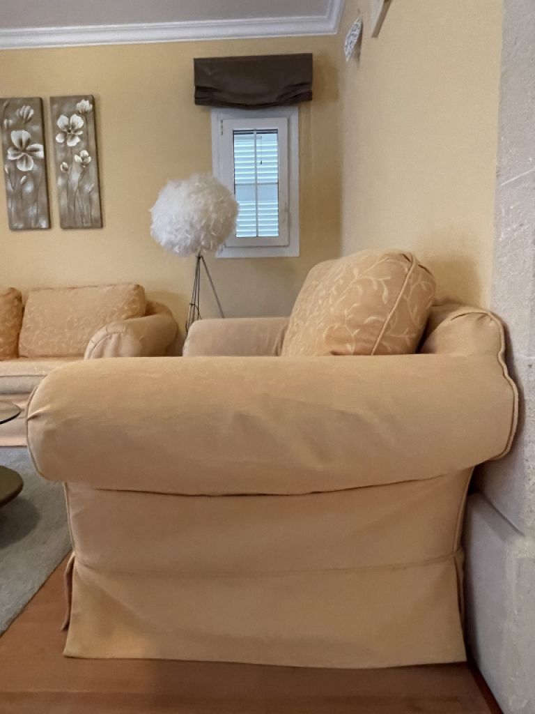 Sofa 2 pieces yellow 1.85 / 2.10 m