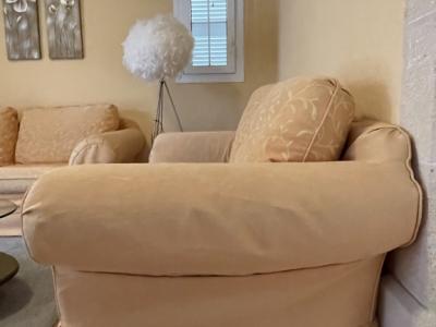 Sofa 2 pieces yellow 1.85 / 2.10 m