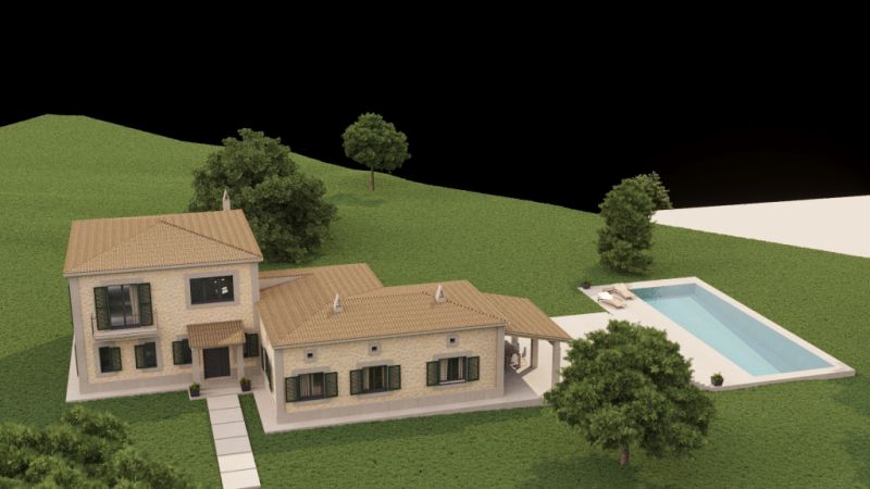 SON MACIÀ (PORTOCRISTO): Traumhaftes Grundstück mit Baugenehmigung bzw. schlüsselfertige Neubaufinca