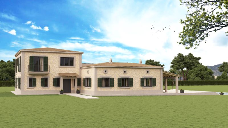 SON MACIÀ (PORTOCRISTO): Traumhaftes Grundstück mit Baugenehmigung bzw. schlüsselfertige Neubaufinca