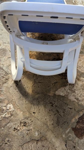 Tumbona, azul/blanca