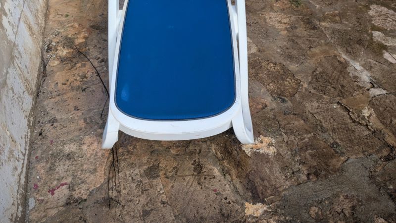 Tumbona, azul/blanca