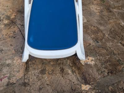 Tumbona, azul/blanca